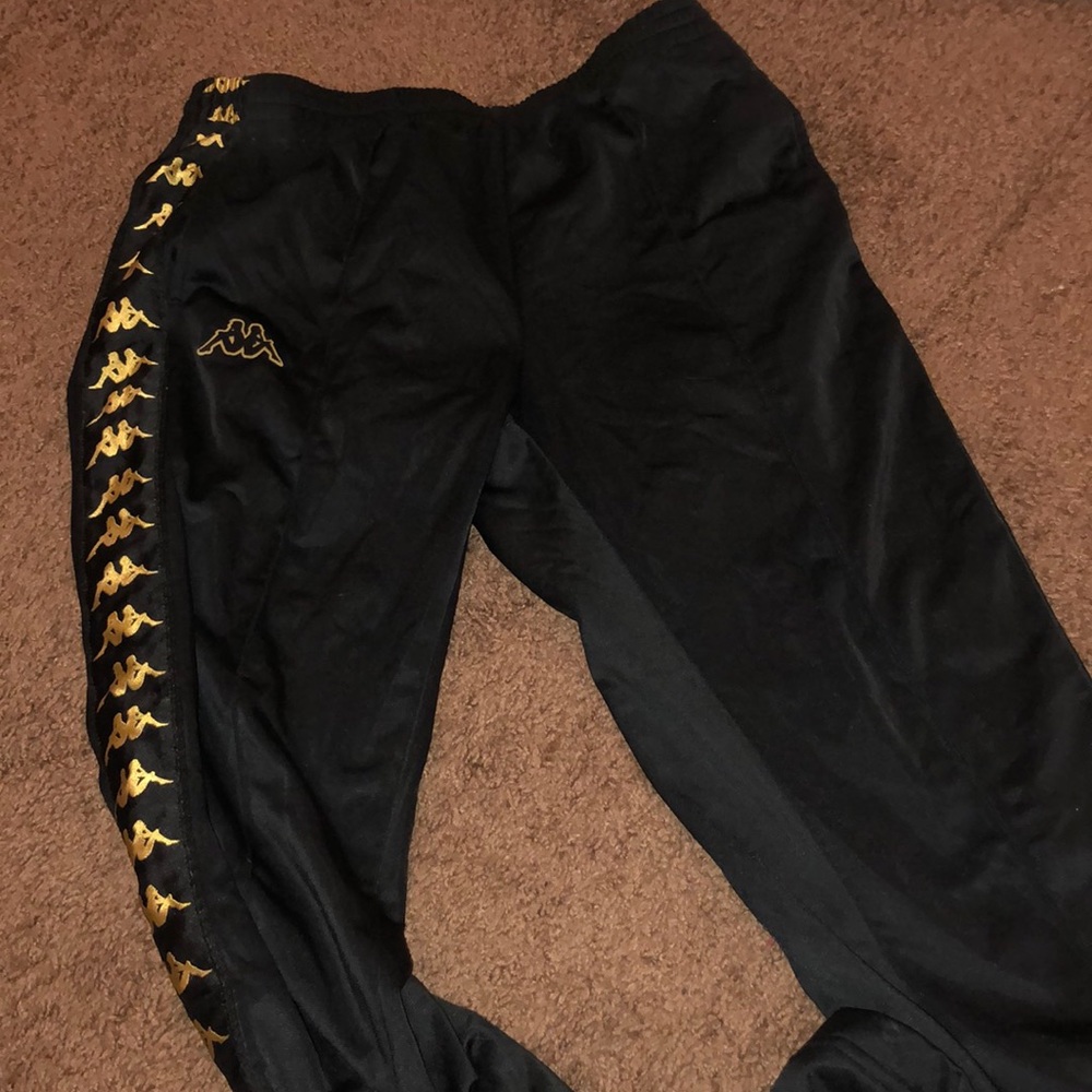 Black and gold kappa pants